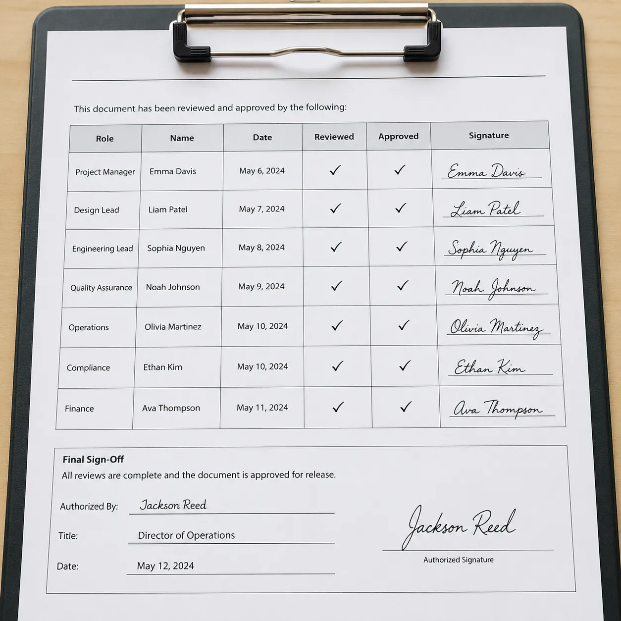 approval sheet