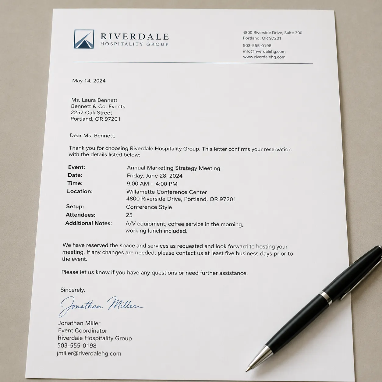 confirmation letter