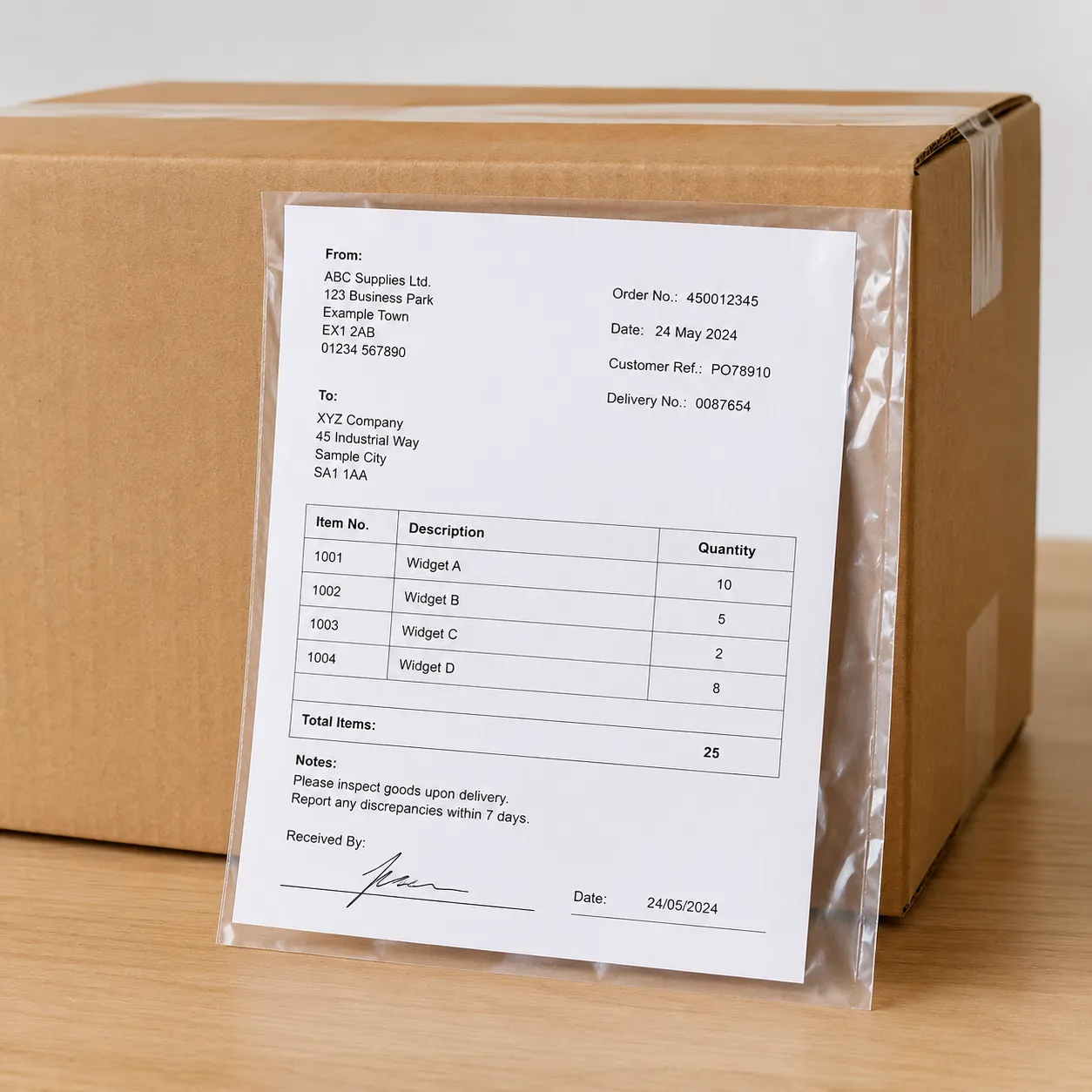 delivery note