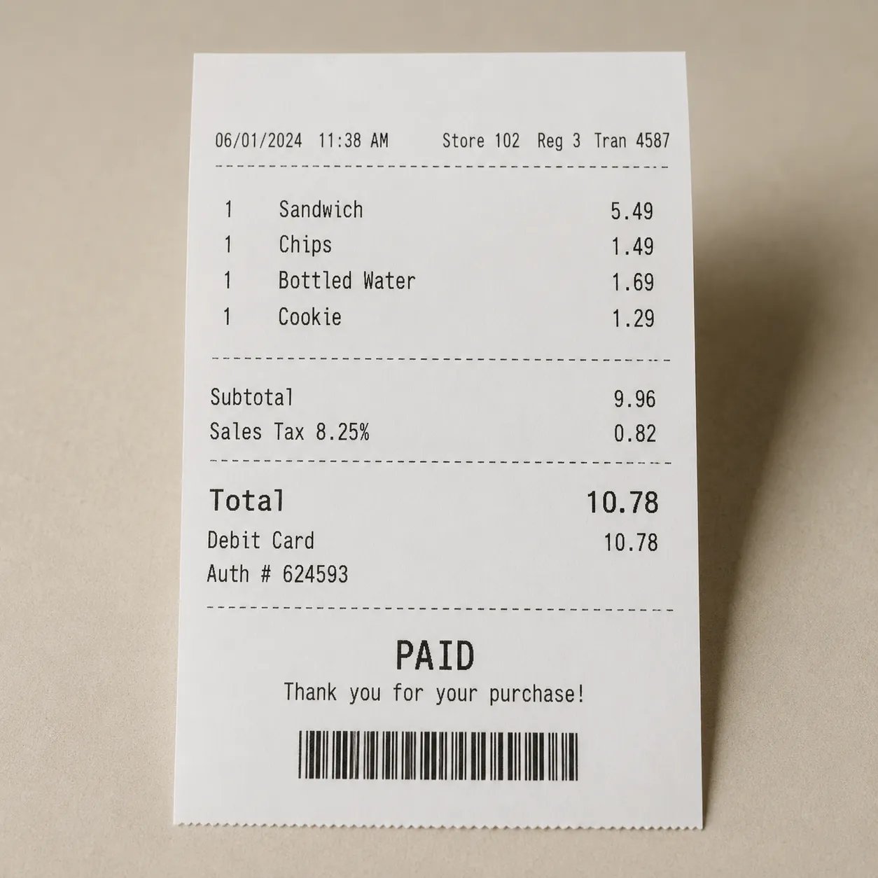 receipt