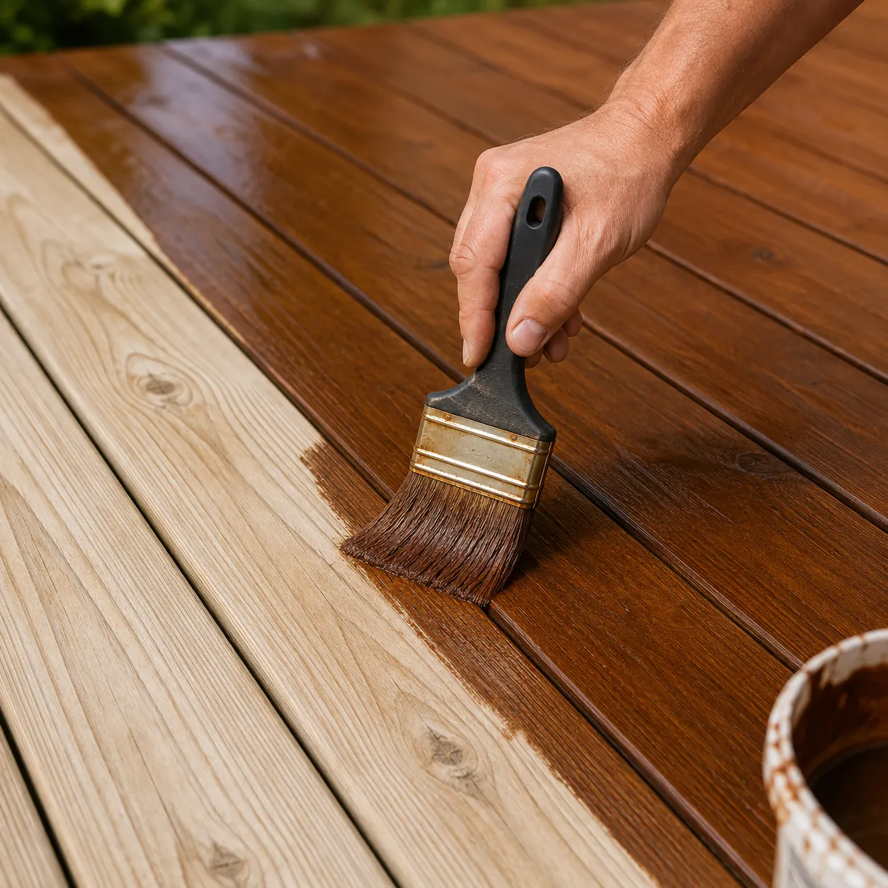 stain the deck