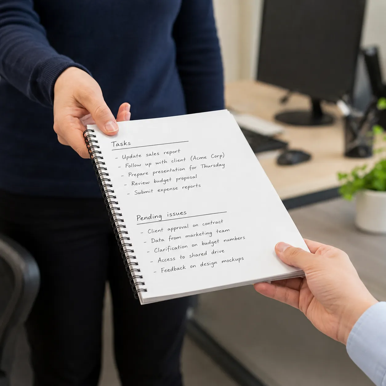 handover notes