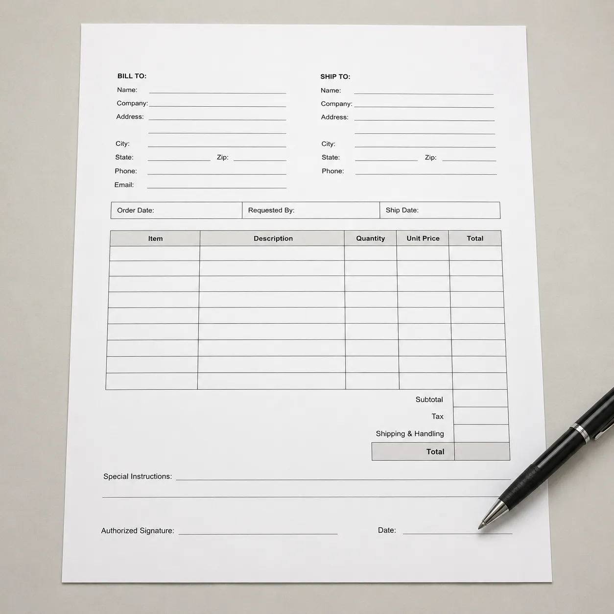 order form
