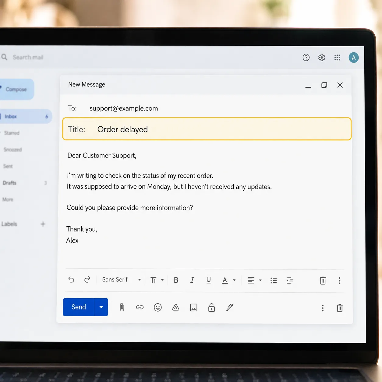 subject line