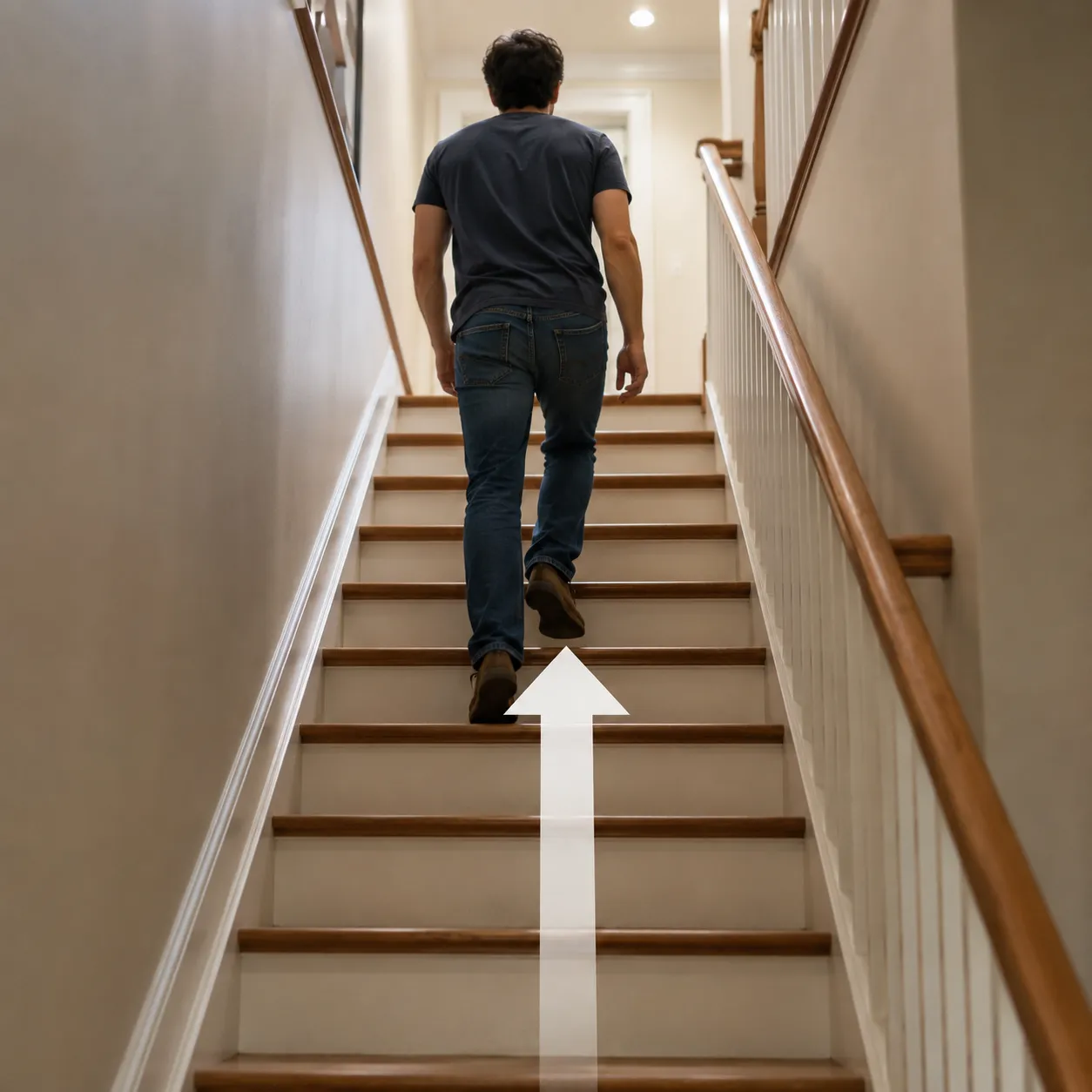 upstairs
