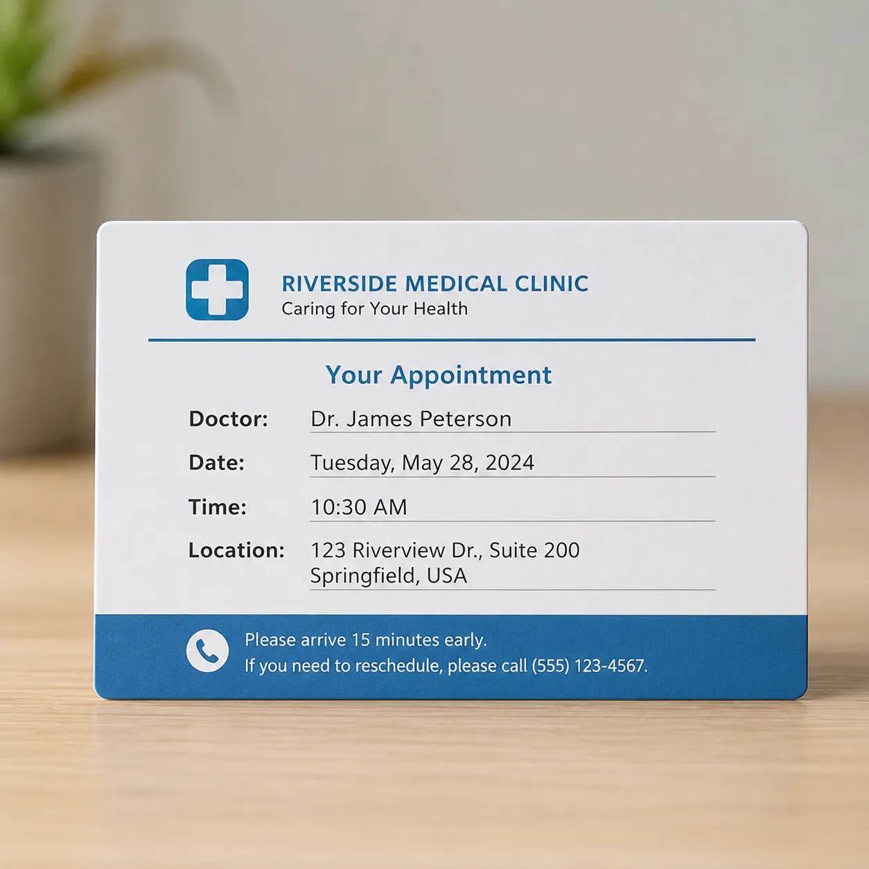appointment card