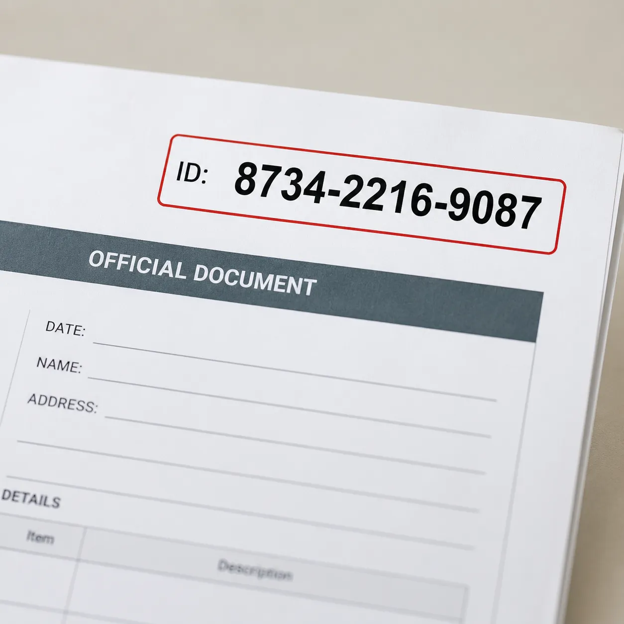 document number