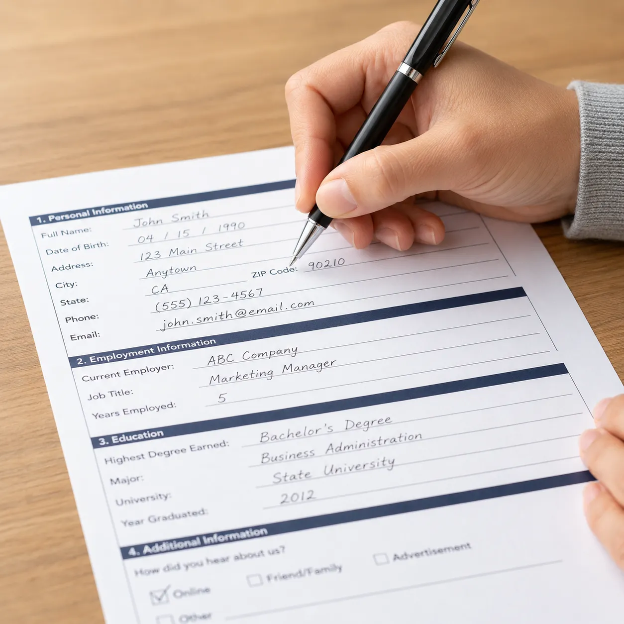 complete a form