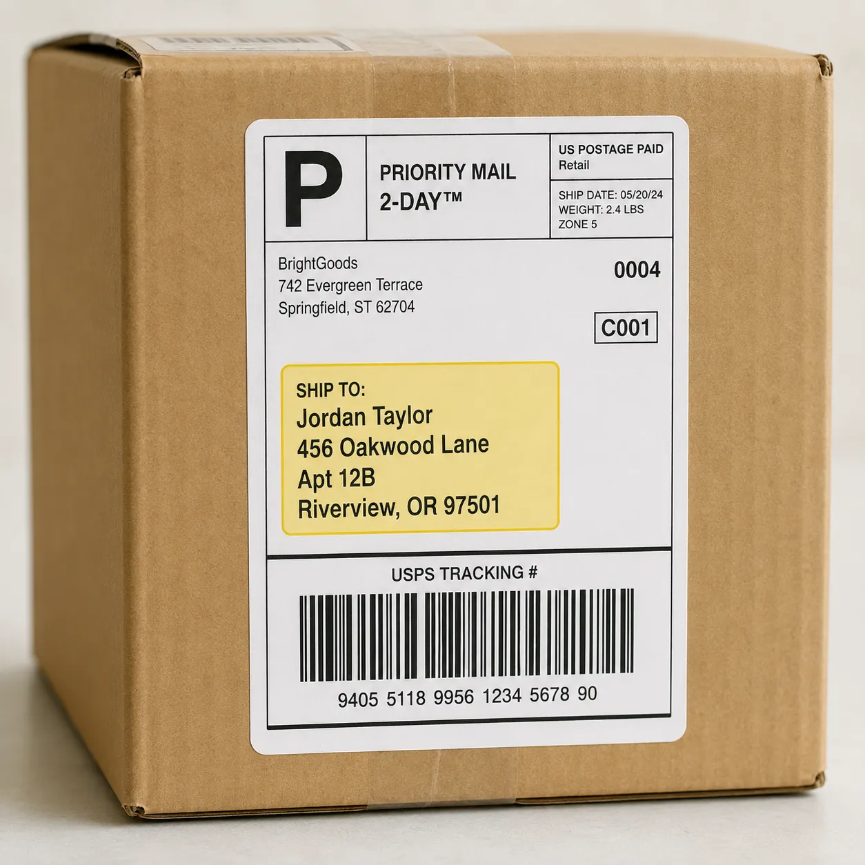 delivery address