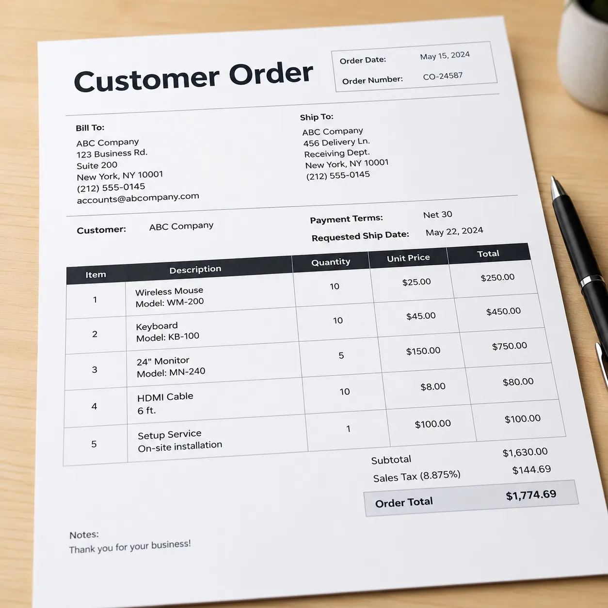 sales order