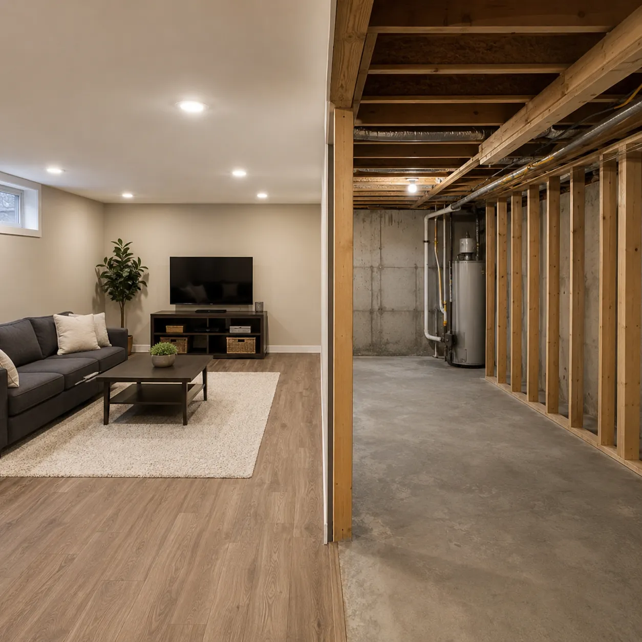 partially finished basement