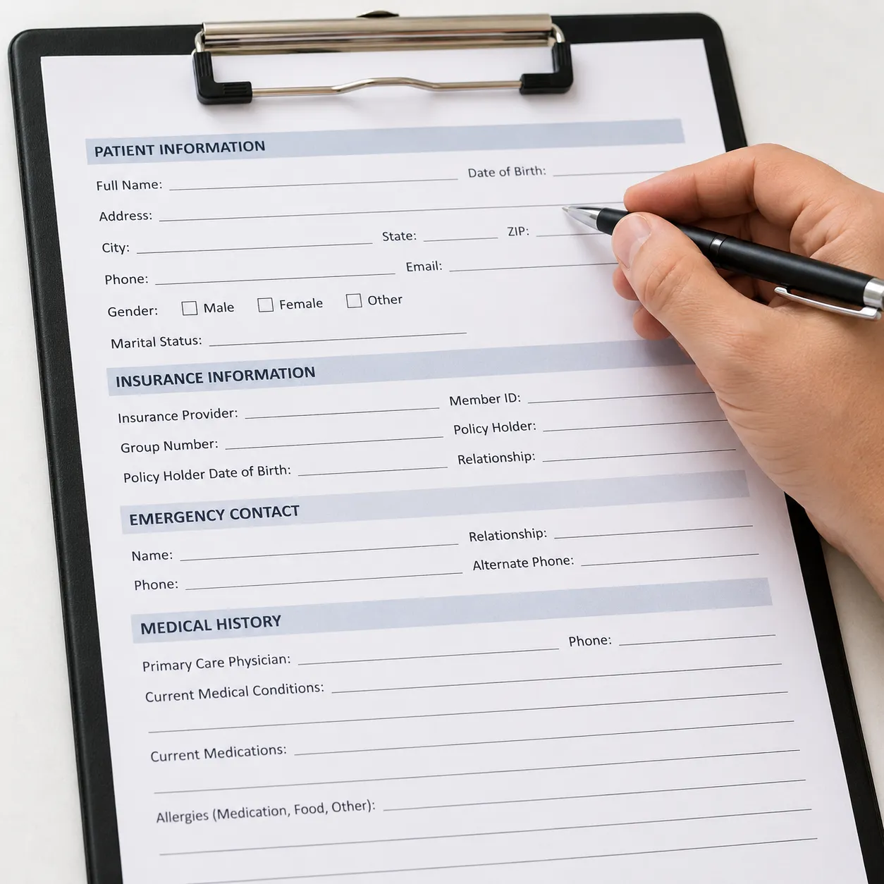 admission form
