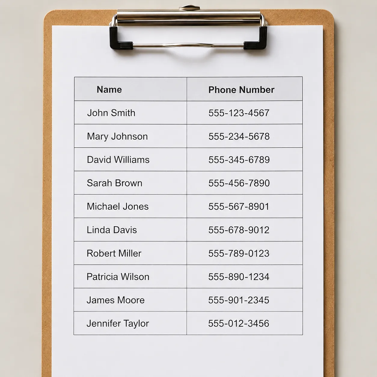 phone list