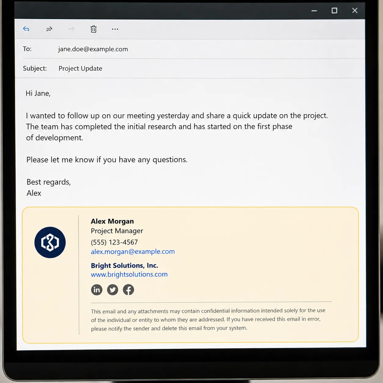 email footer