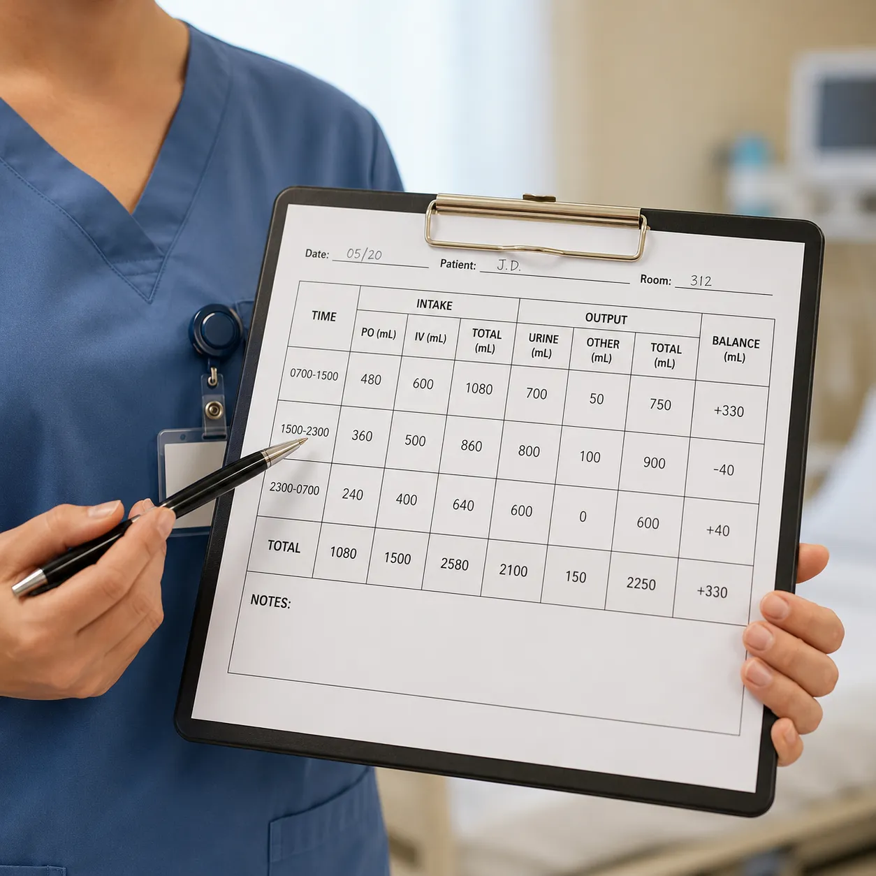 fluid balance chart