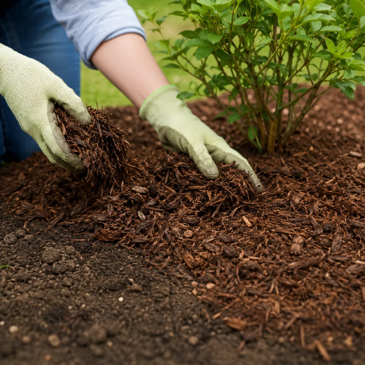 spread mulch