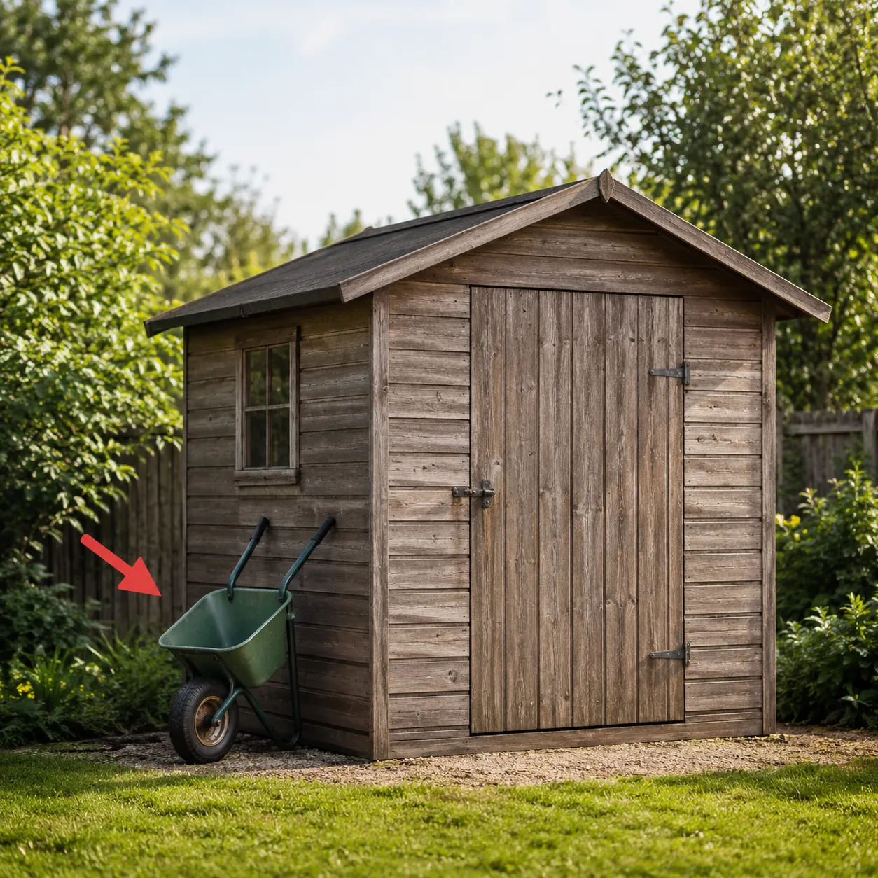 near the shed