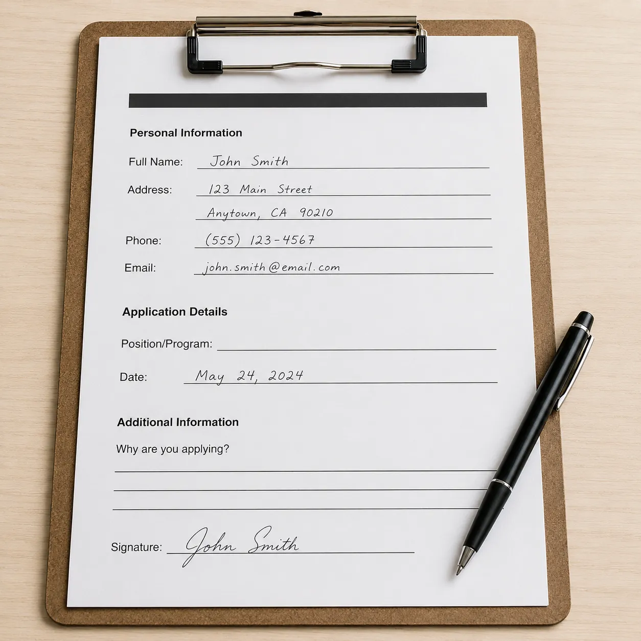 application form