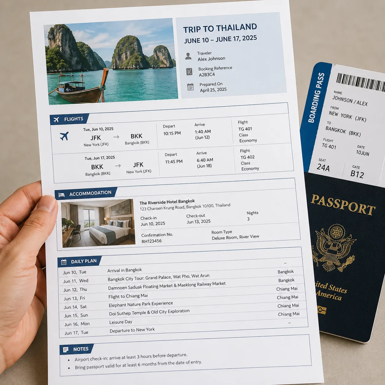 itinerary