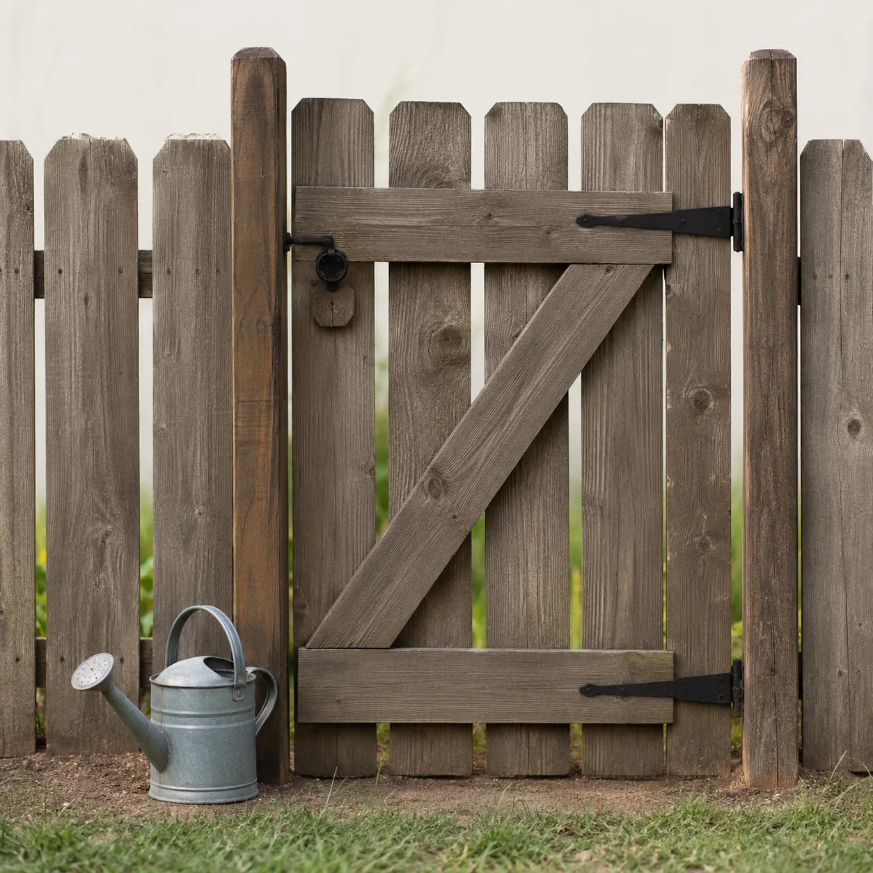 next to the gate