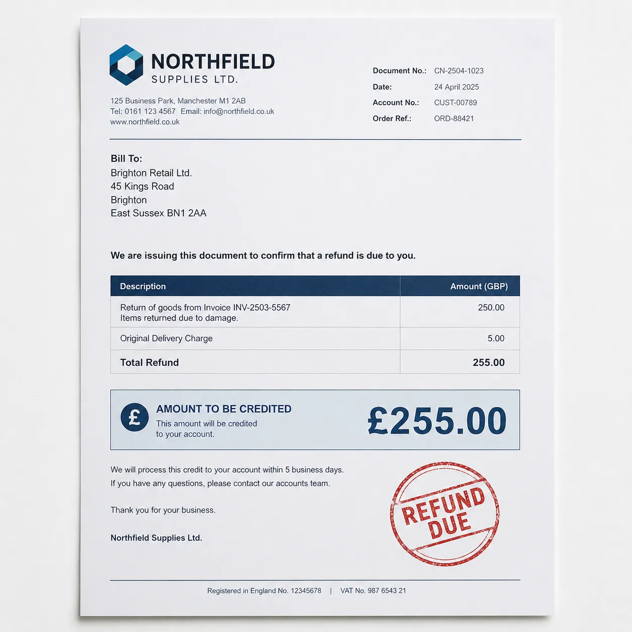 credit note