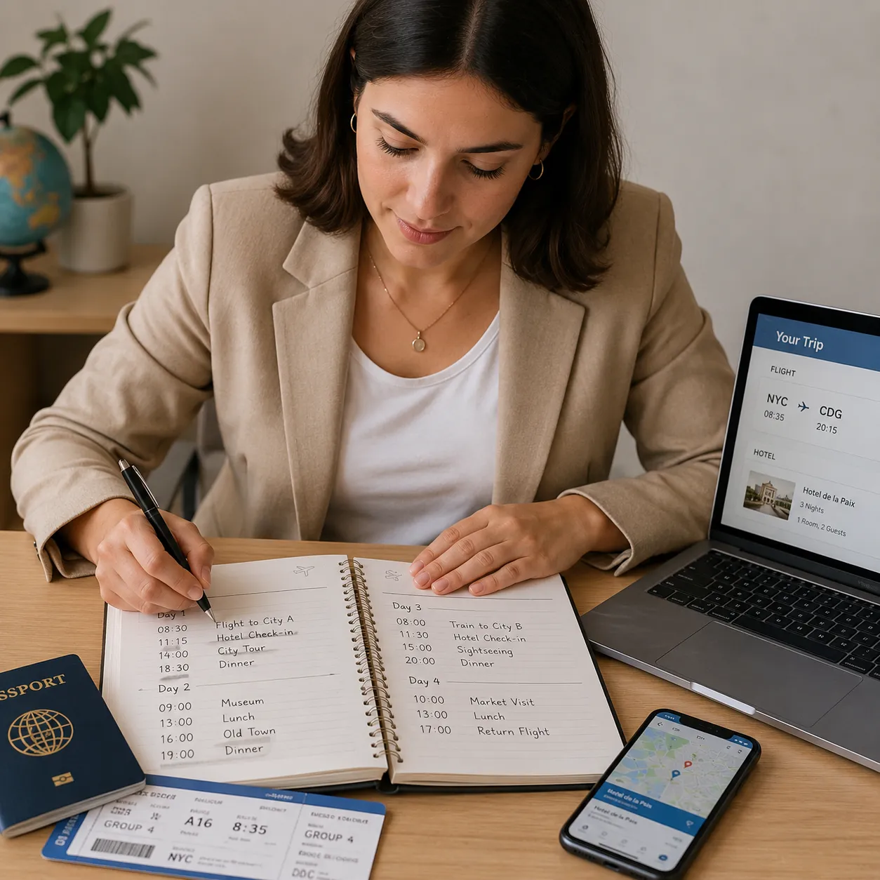 prepare an itinerary