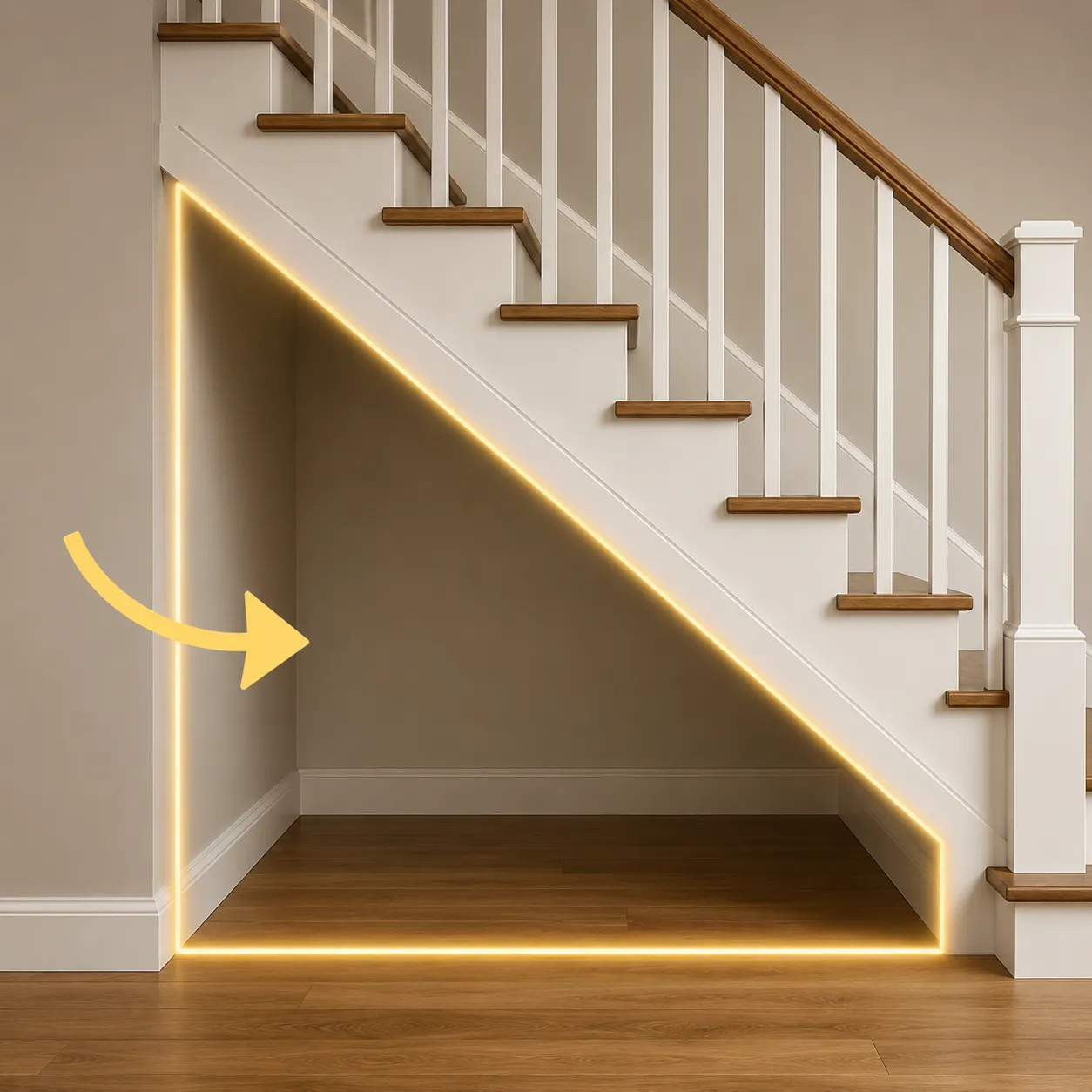 under the stairs