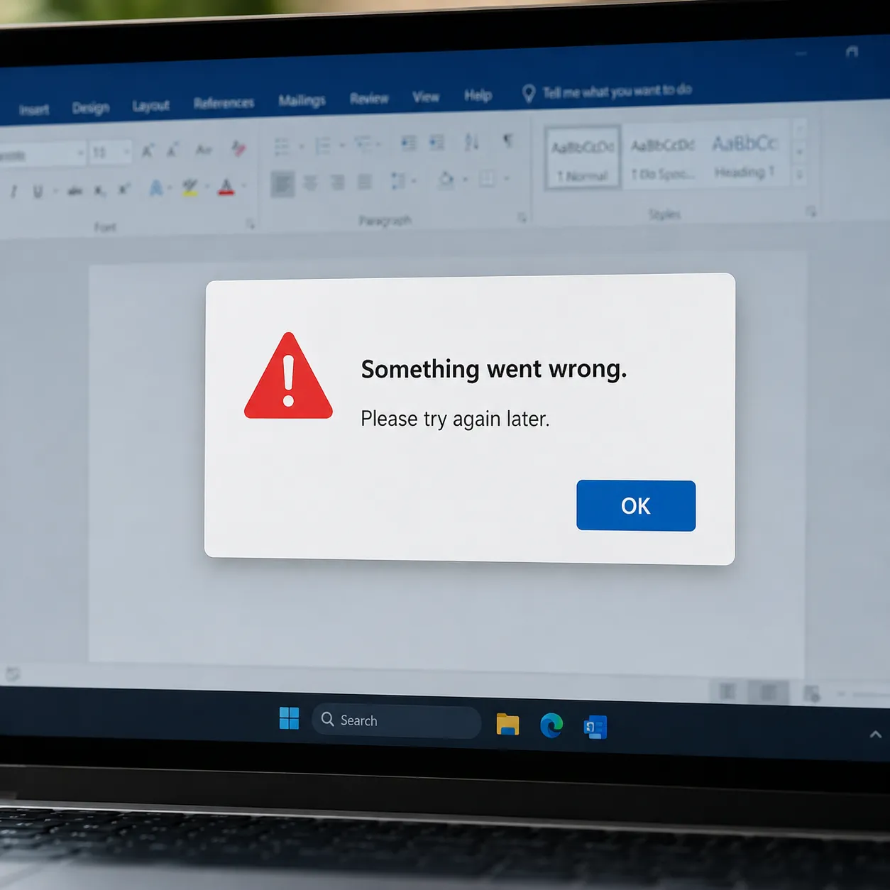 error message