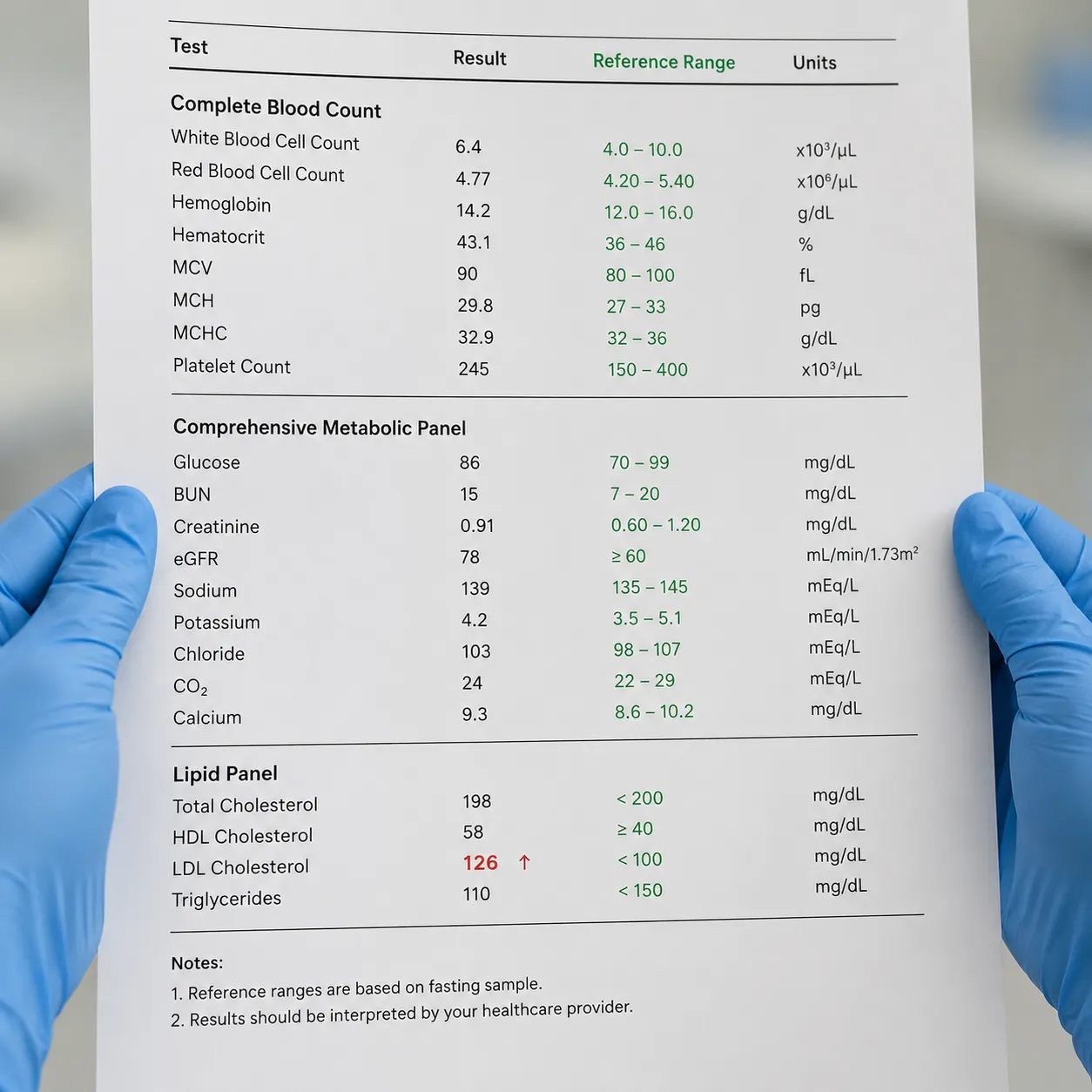 abnormal result