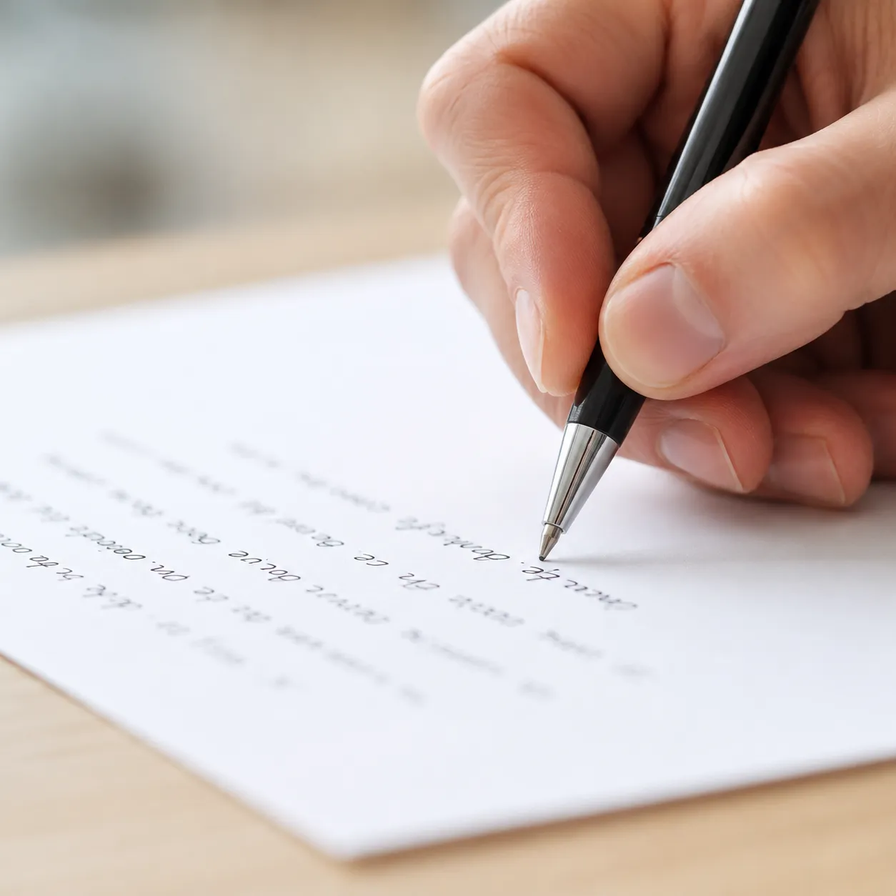 in writing