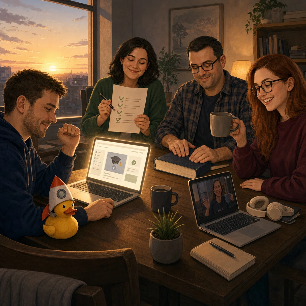 The team completes the compliant TeachUEasy submission after replacing spectacle with clear evidence.